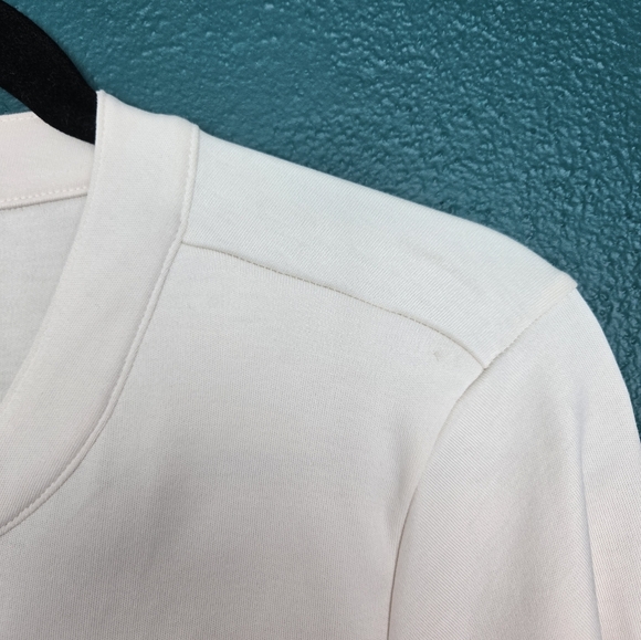 Ayr Serenity Now Cream Pima Cotton 90s Maxi Dress L Button Front Minimalist - Picture 10 of 11